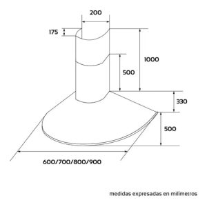 Campana Conica Acero 60 Diaz Sur - Image 3