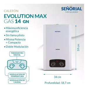 Calefon 14Lt GN Evolution Max Señorial - Image 3