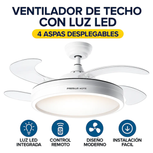 Ventilador Techo 42" PH retractil Blanco Premiun Home - Image 2