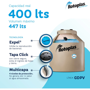 Tanque Multicapa GDPV Arena 4Cap 400Lt. Equip. Rotoplas - Image 3