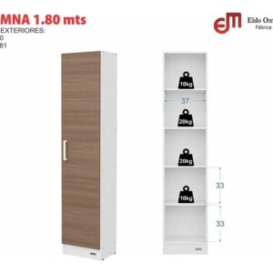 Columna 1.80Mt. 1 Pta Blanco frente Wengue 10209 Mosconi - Image 4
