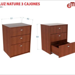 Mesa Luz 3 Cajones Nature Blanco 80950 Mosconi - Image 4