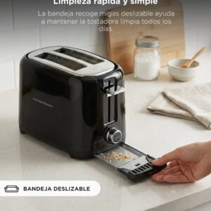 Tostadora  Hamilton Beach  Negro 750w 2 Rodajas - Image 3