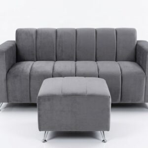Juego de Living Canelon con puff Gris Claro - Image 1