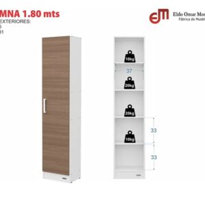 Columna 1.80Mt. 1 Pta Blanco / Puerta Avellana 10275 Mosconi - Image 2