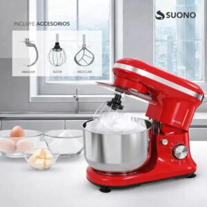 Batidora Planetaria Suono De Pie 6 Velocidades Amasa, Mezcla Y Bate 5 Lts  Rojo - Image 3