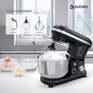 Batidora Planetaria Suono 6 Velocidades Con Accesorios Color Negro - Image 3