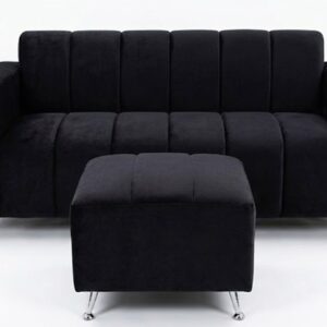 Juego de Living Canelon con puff Negro - Image 1