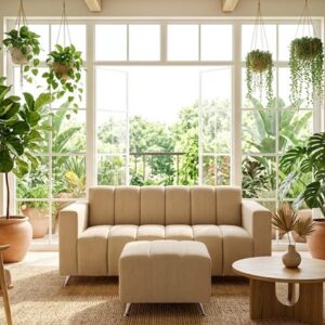 Juego de Living Canelon con puff Beige - Image 2