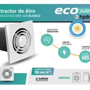 Extractor De Aire Para Baño Ecoaire 100mm - Image 3