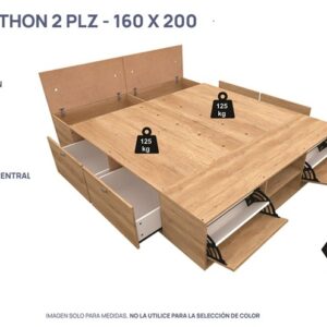 Box Multifuncion 2Pz Benethon Queen 160 x 200 Albar Mosconi - Image 4