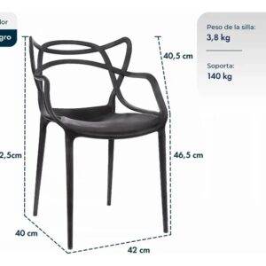 Silla Allegra Plástico Apilable Interior-Exterior Negro - Image 4
